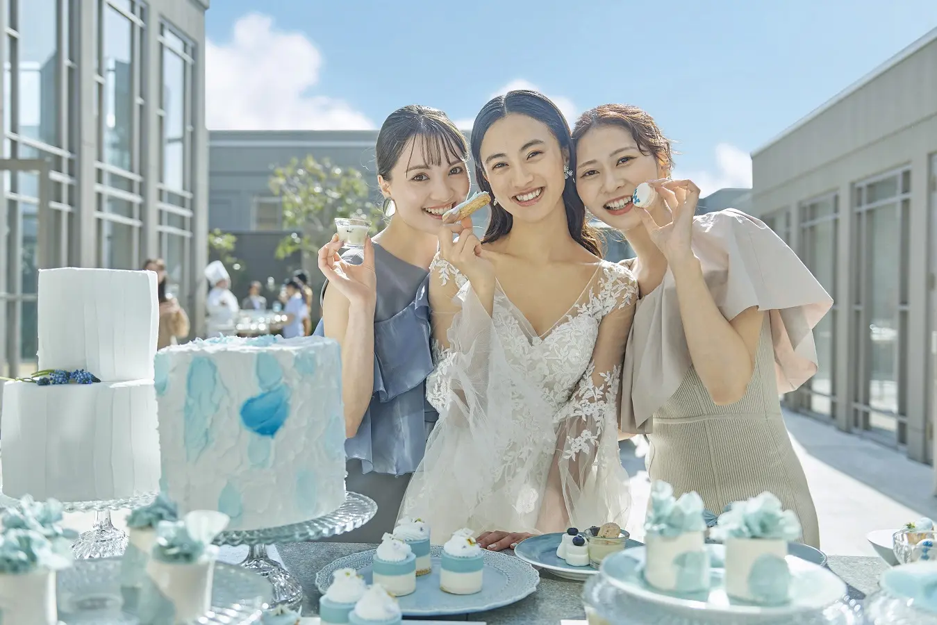 青空の下でのスウィーツ